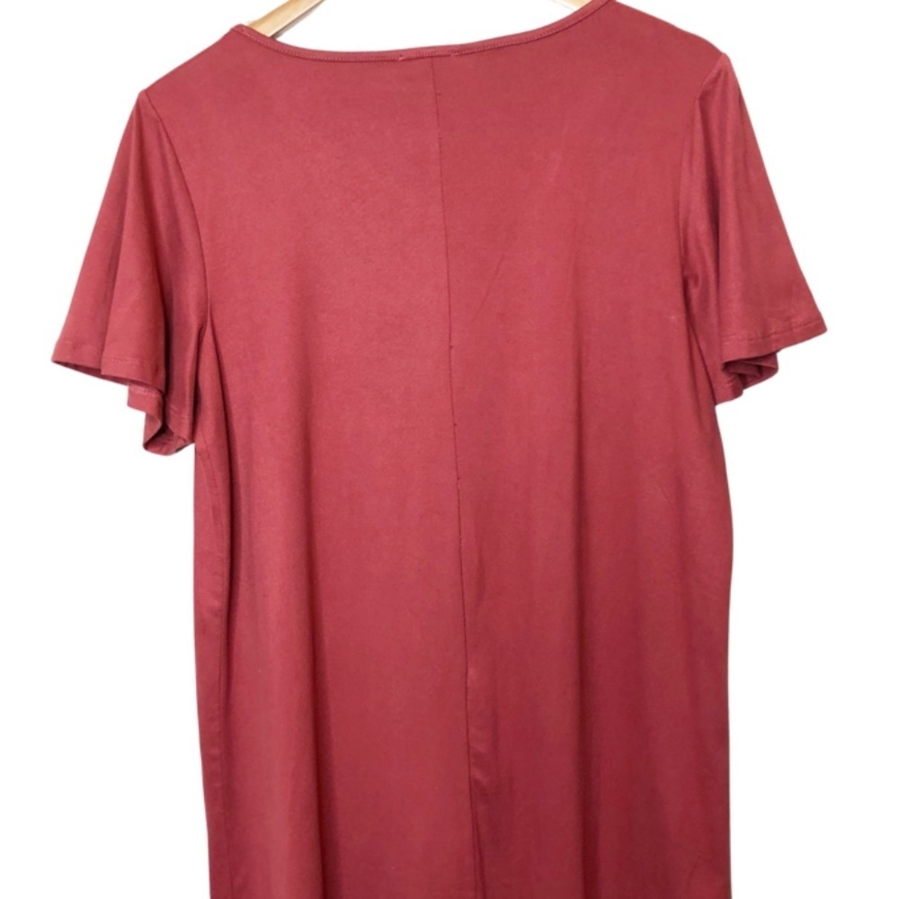 Charming‎ Charlie Red Pink Crisscross Neck Short Sleeve Tunic Dress Women's - Picture 13 of 16